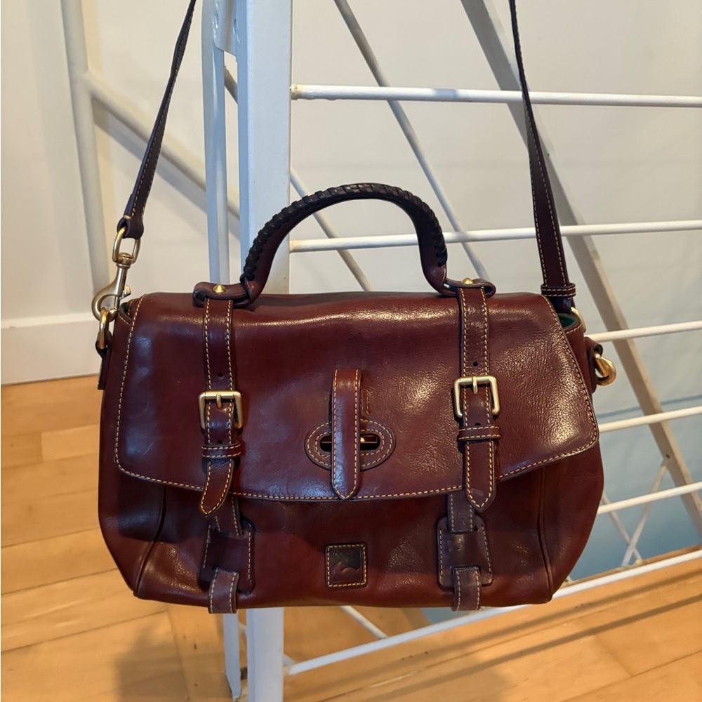 Classic Brown Leather Satchel - Picture 2 of 7